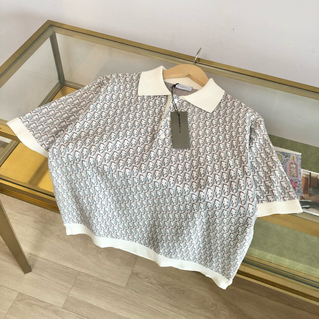 Dior Oblique Knit Polo Shirt