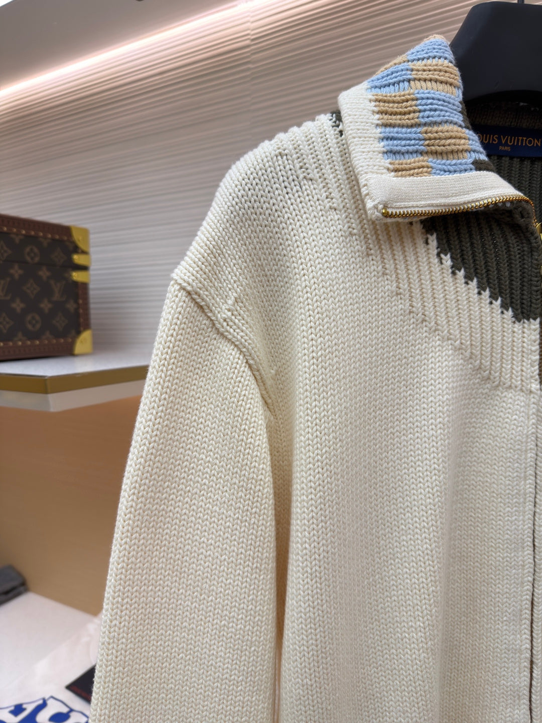 LV Knit Zip-Up Sweater