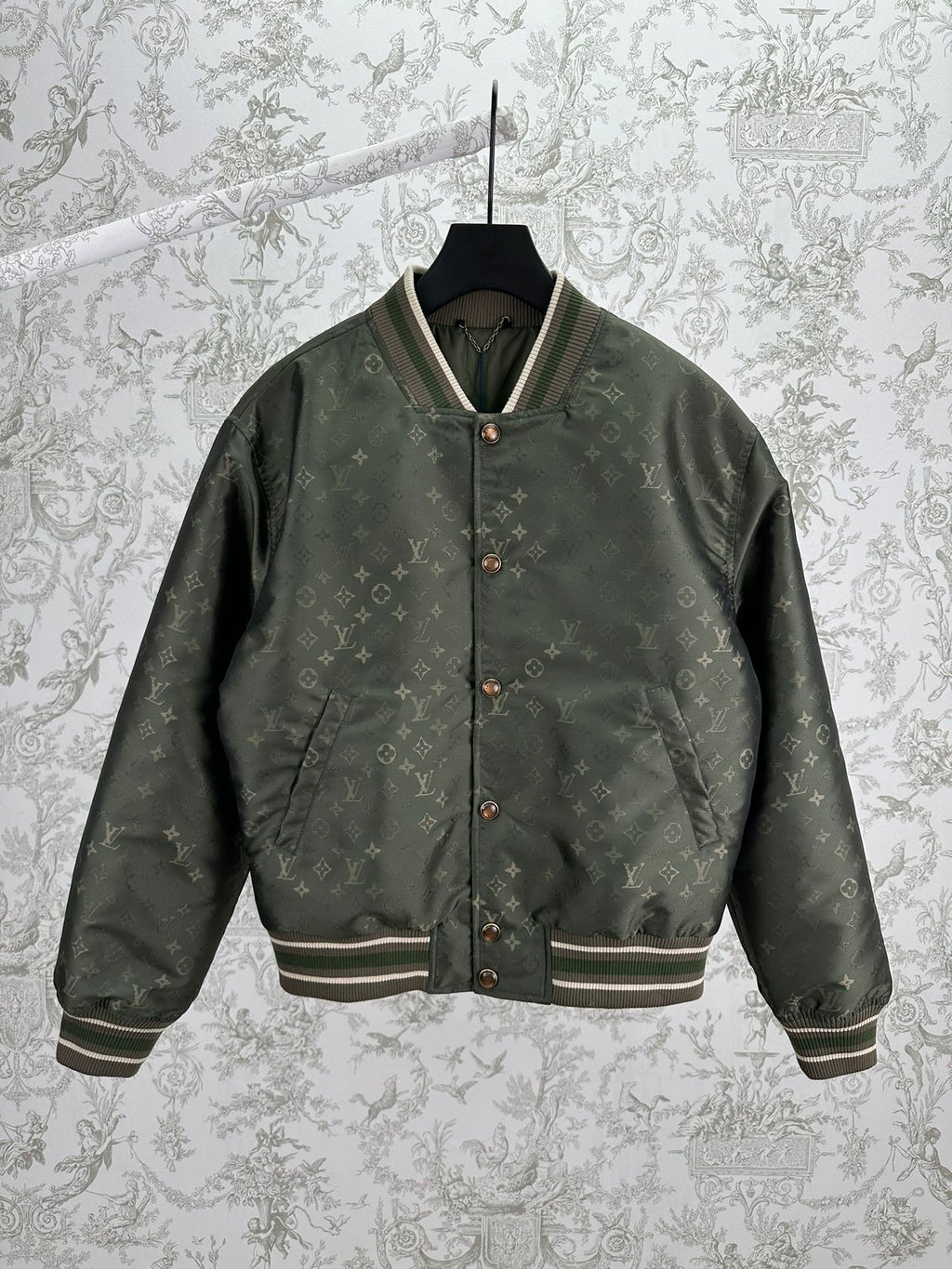 LV Monogram all-over camouflage cotton bomber jacket