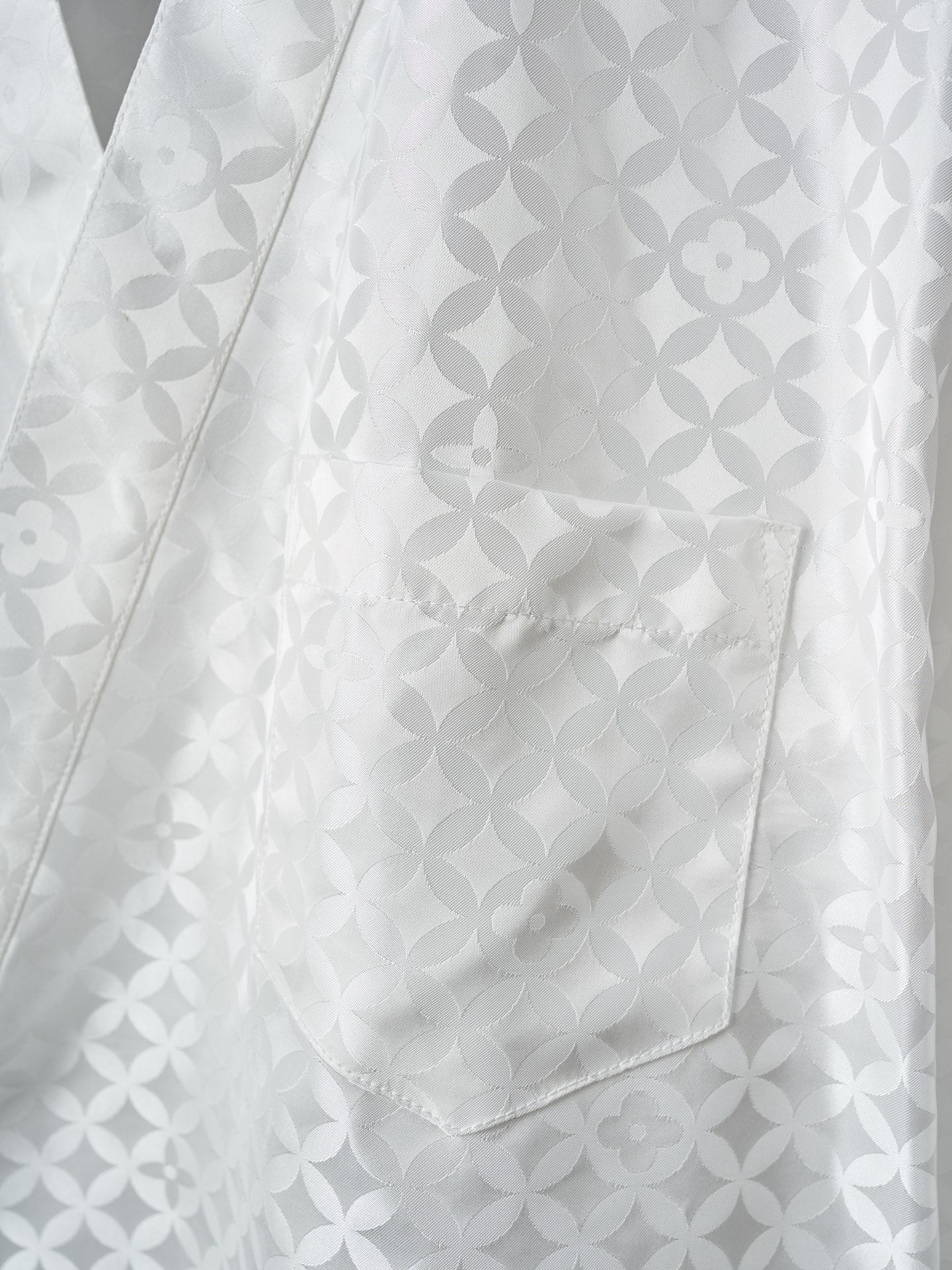LV Nigo Collaboration Series Four-Leaf Clover Jacquard Kimono-Style Long-Sleeved Shirt