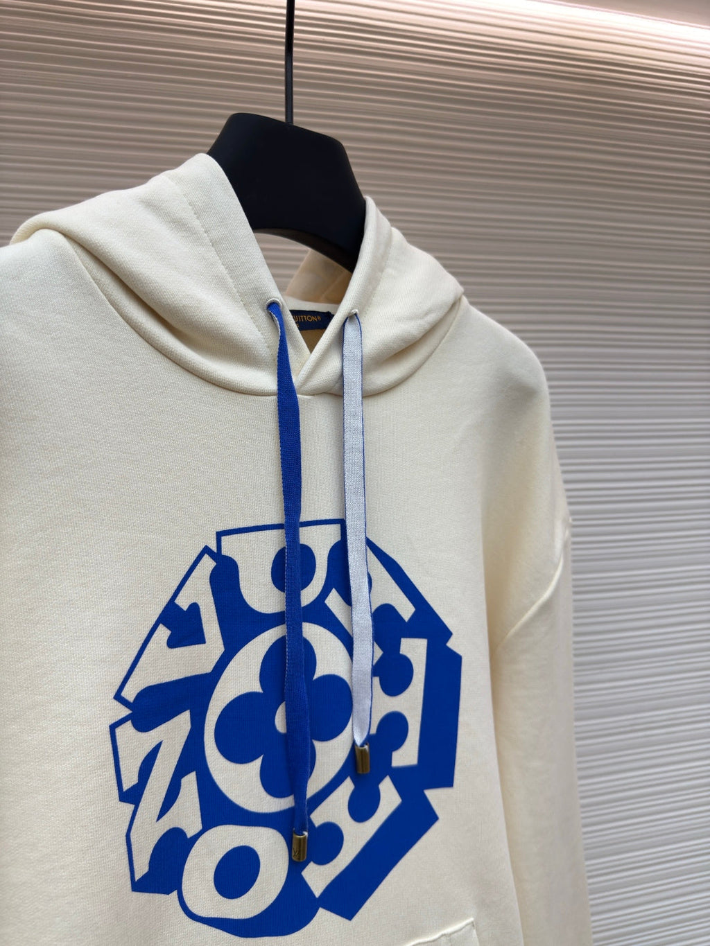LV Blue Drawstring Floral Hoodie