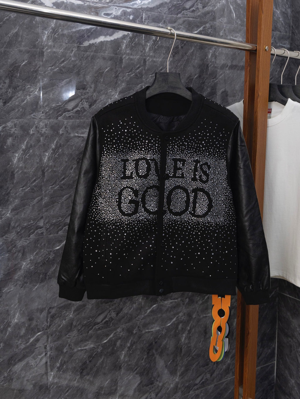 GOODBRAND Good Starry Sky Rhinestone Letter Jacket