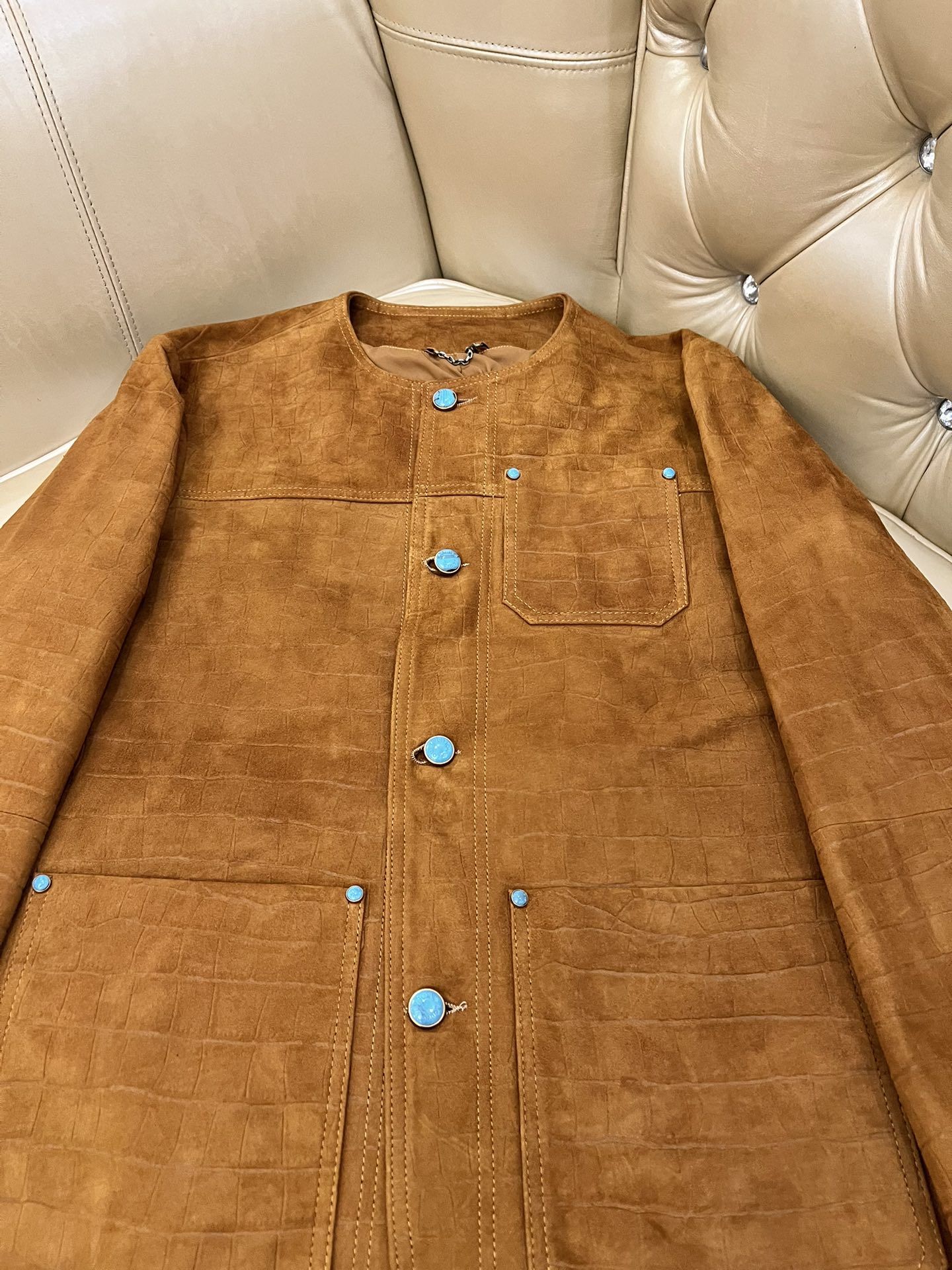 LV GoatSkin Suede Genuine Leather Jacket