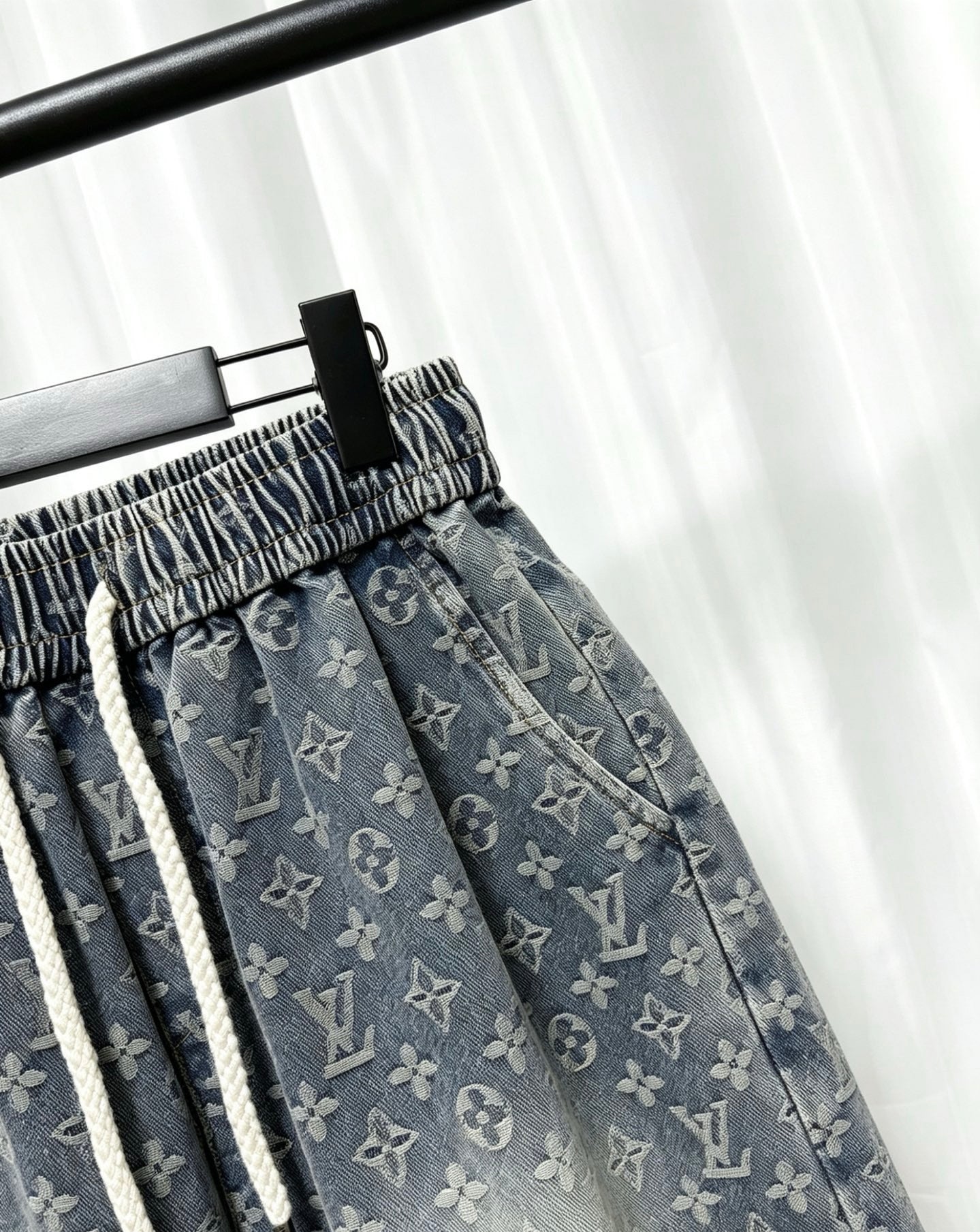 LV All-over Jacquard Denim Shorts
