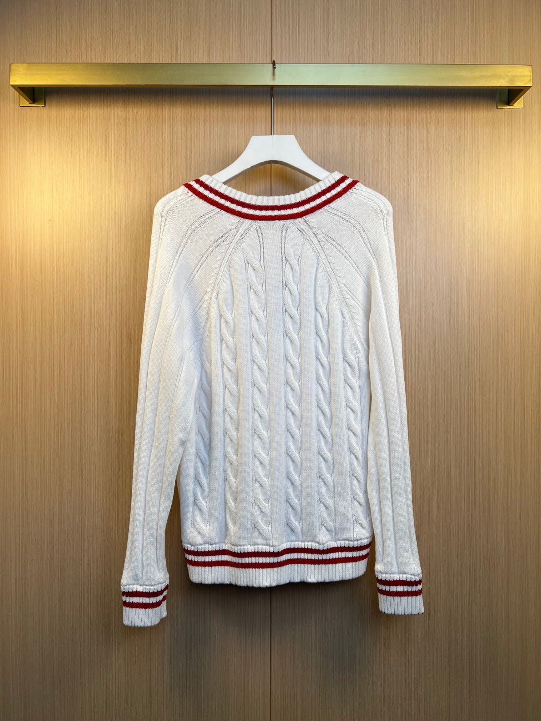LV Women's Heavy Embroidery V-Neck Knit Sweater