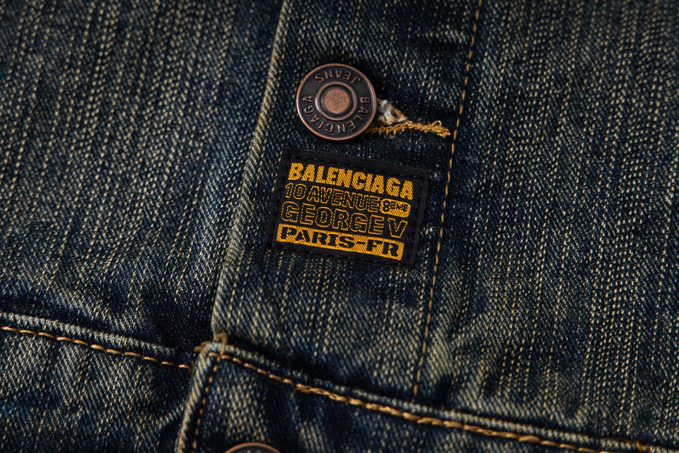 Balenciaga Distressed and Ripped Loose Fit Denim Vest Jacket