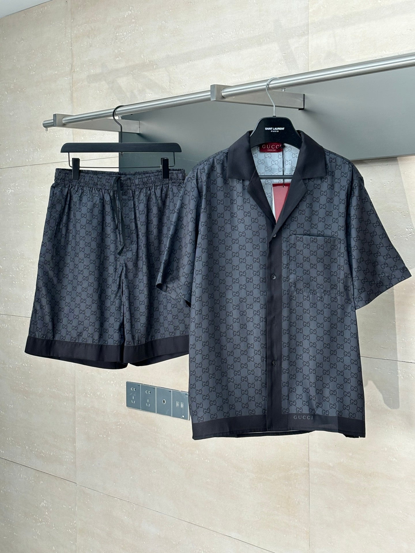 GG all over Letter Print Set Short-Sleeve Shirt