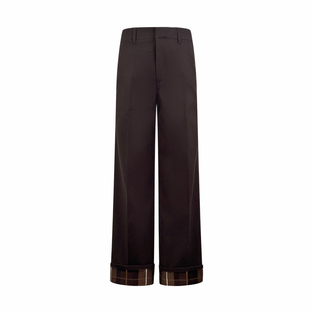 LV Plaid Pants with Turn-Up Legs
