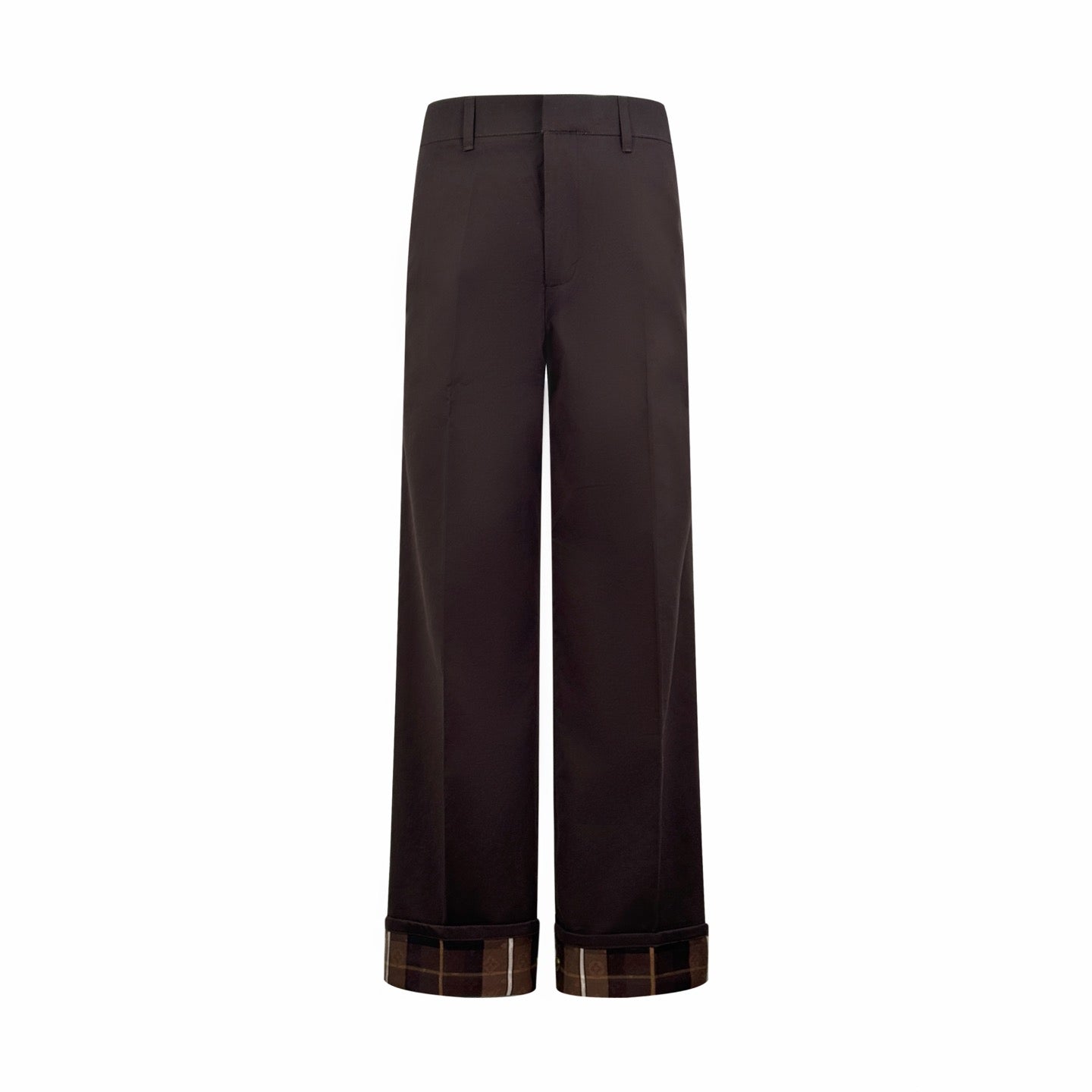 LV Plaid Pants with Turn-Up Legs