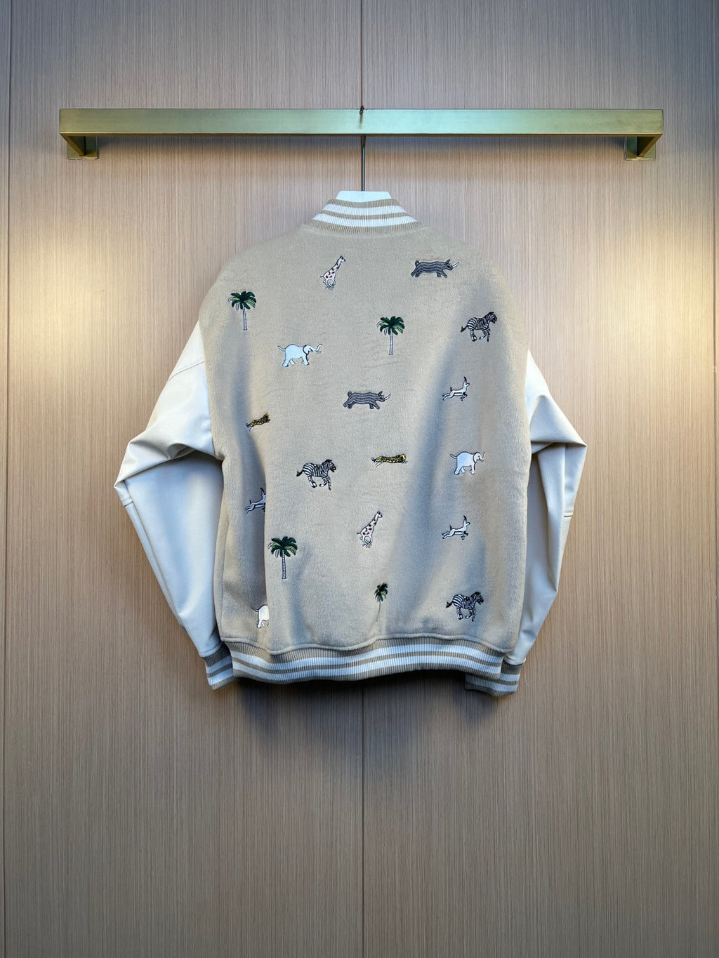 LV Baseball Jacket with Animal Embroidery