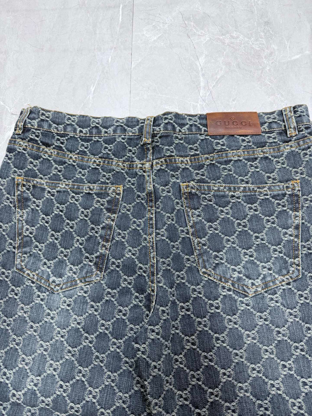 Gucci Denim Jacquard Jeans