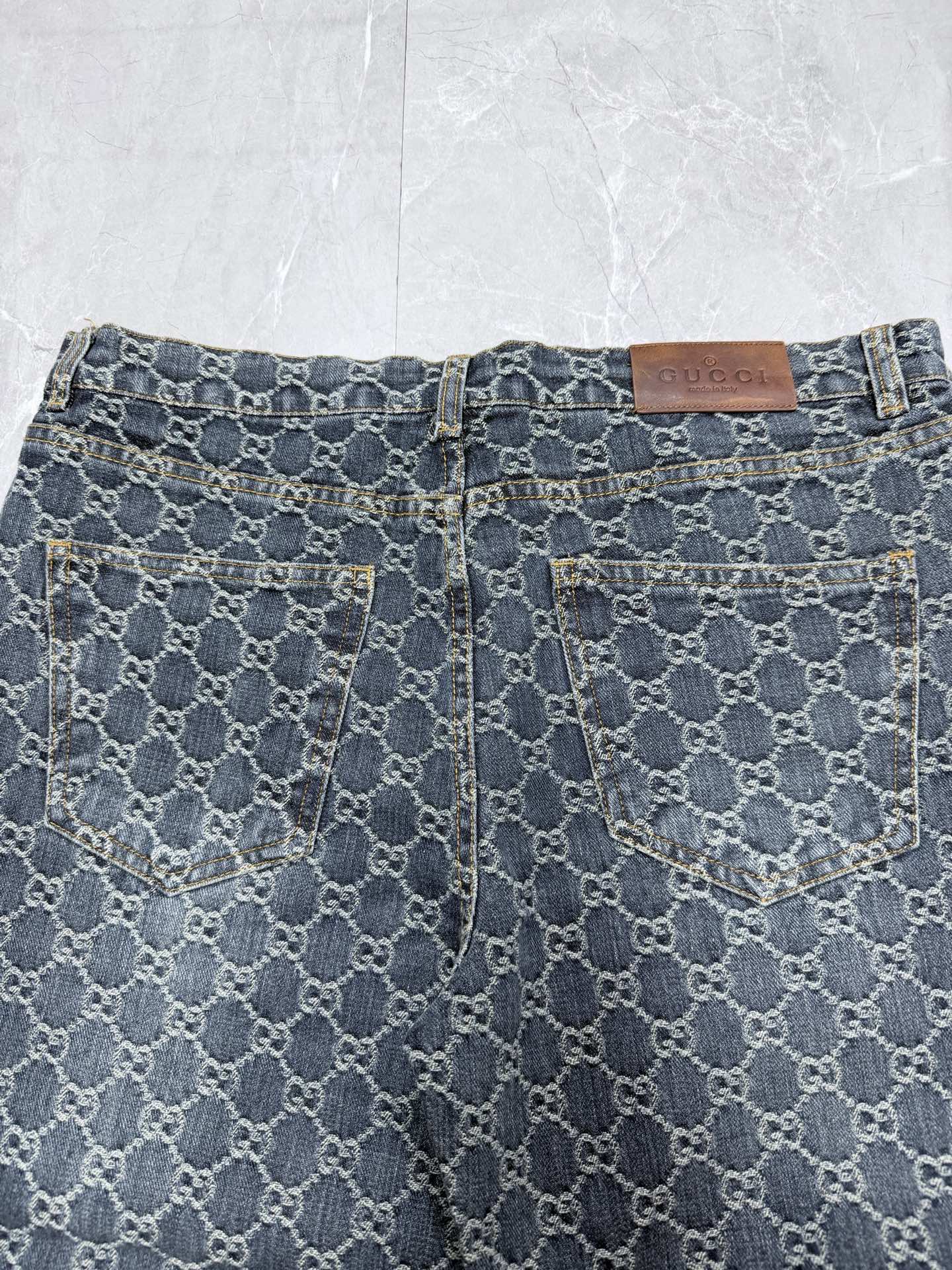 Gucci Denim Jacquard Jeans