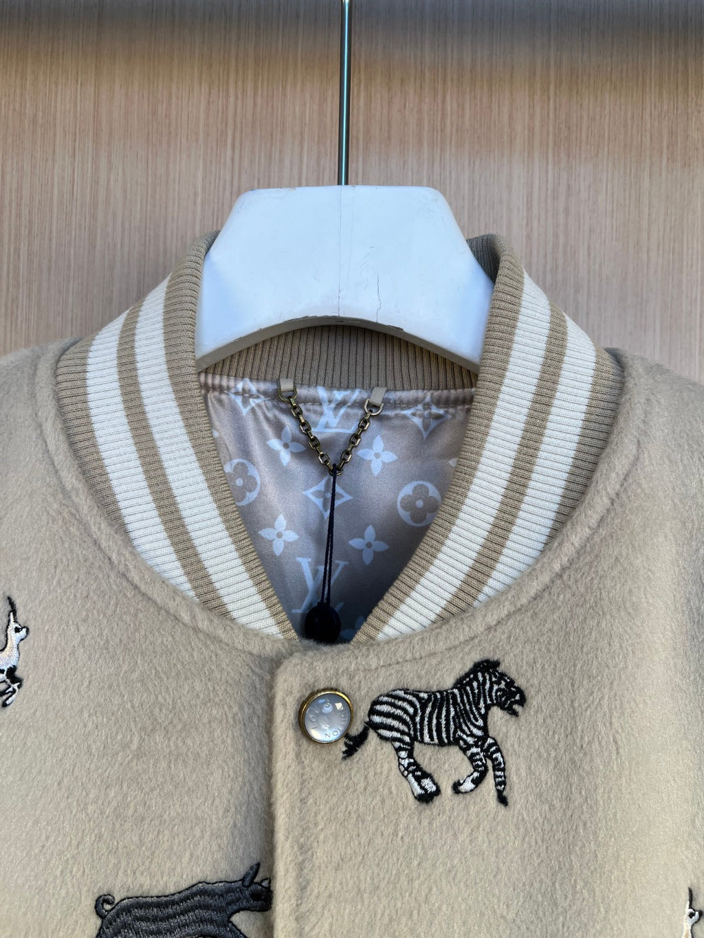 LV Baseball Jacket with Animal Embroidery