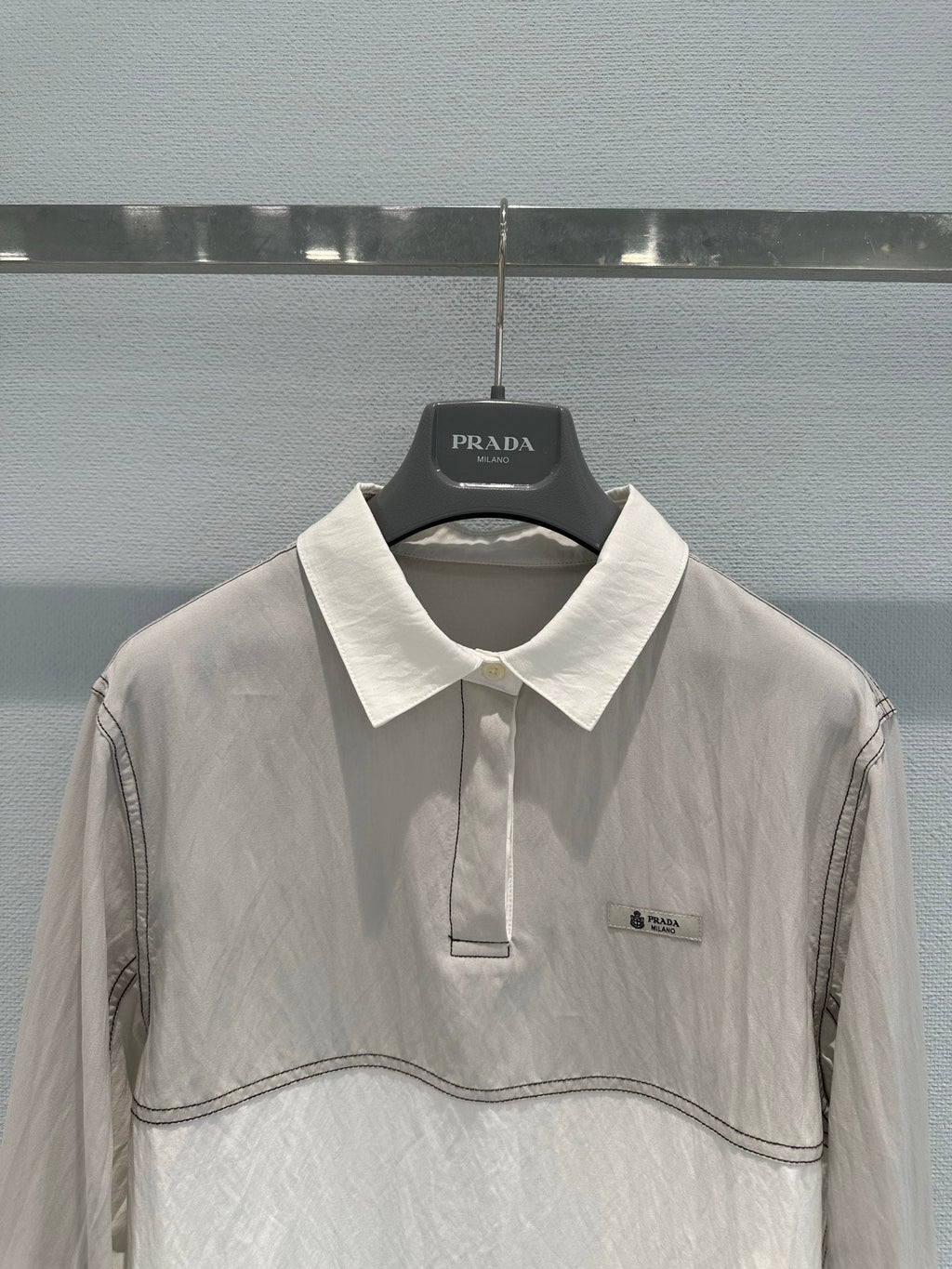 Prada Long-sleeved Linen/Cotton Top