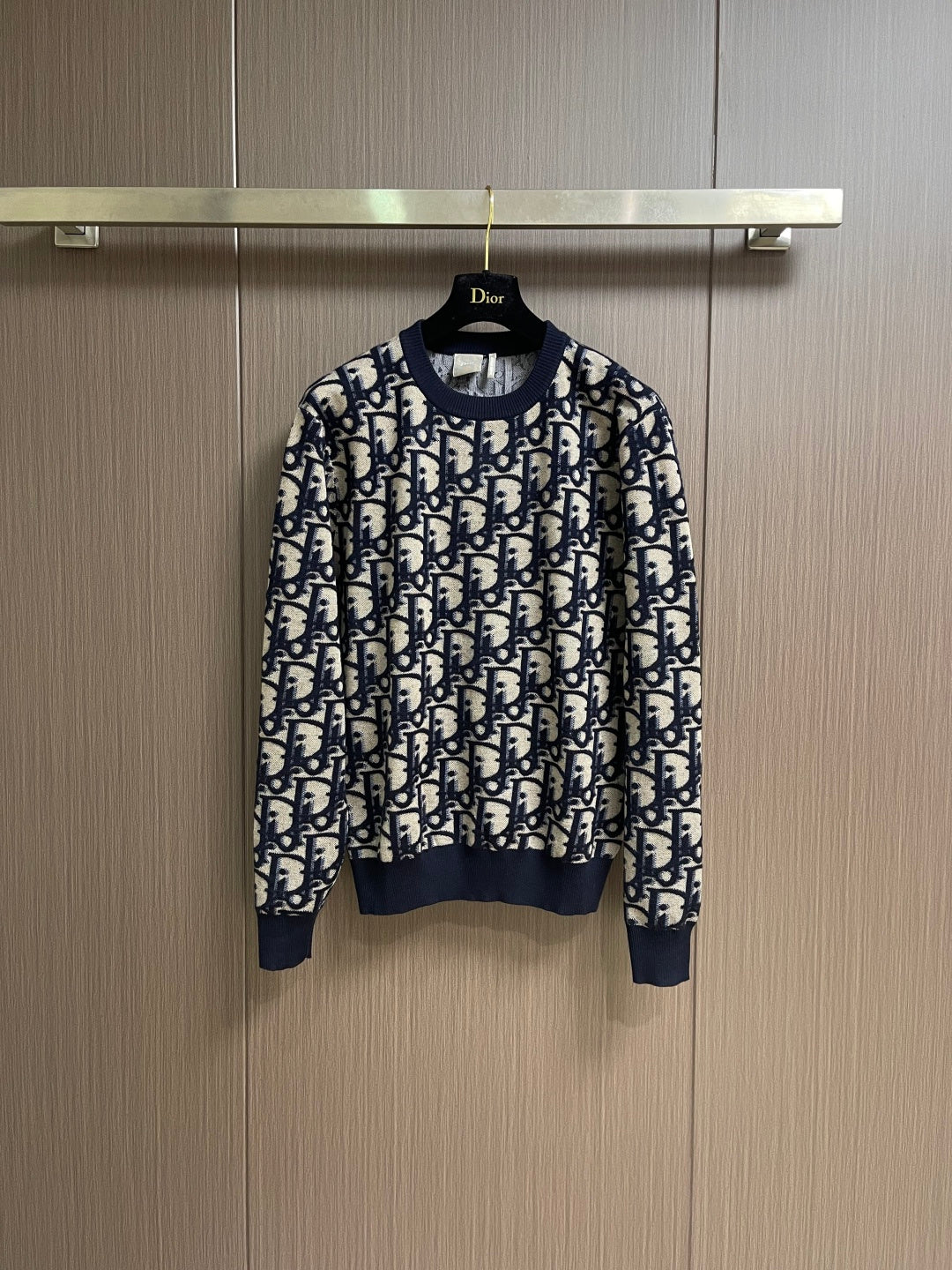Dior Monogram Jacquard Crew Neck Sweater