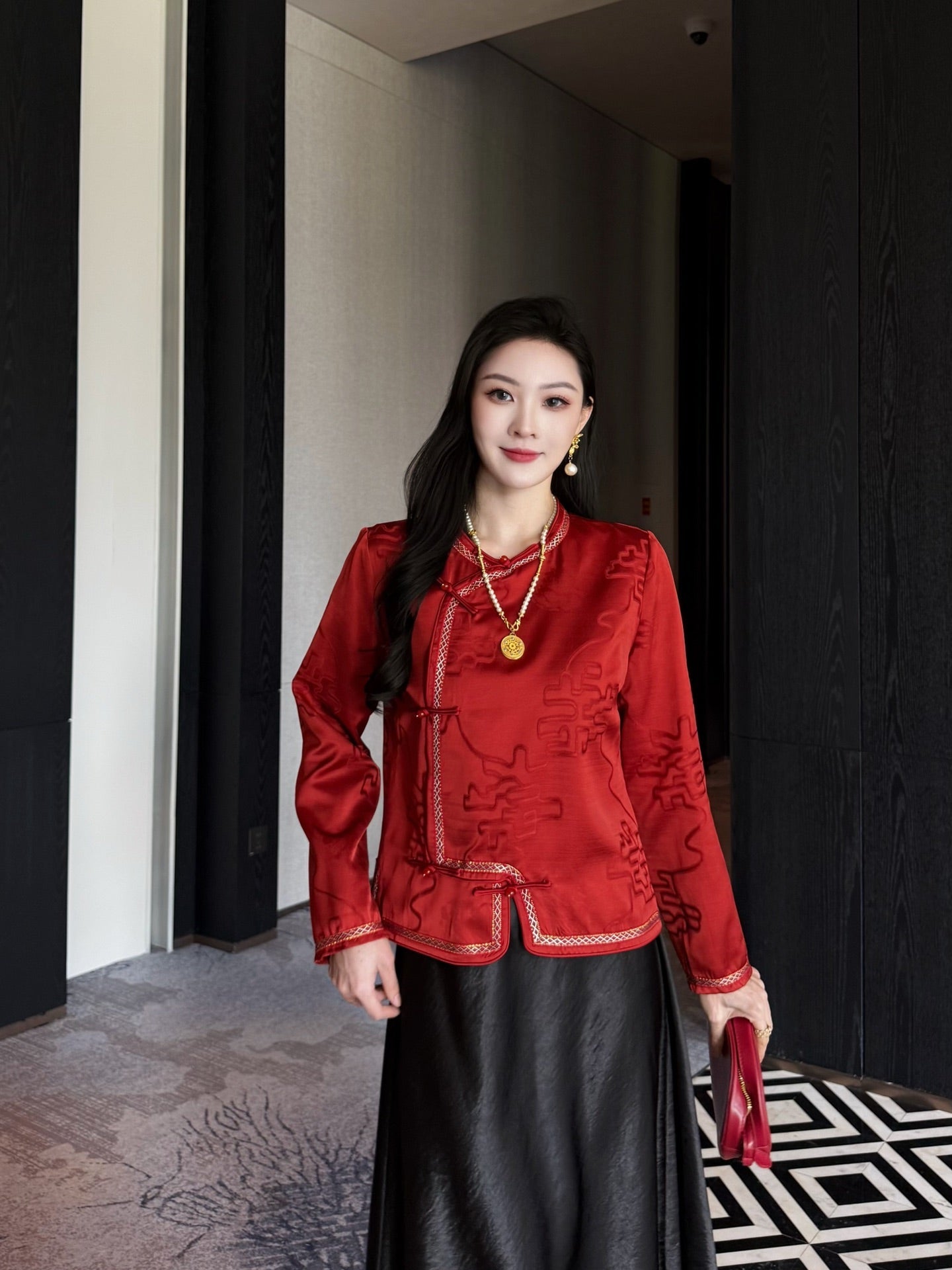 Women's Dior Chinese Style Embosse Shirt