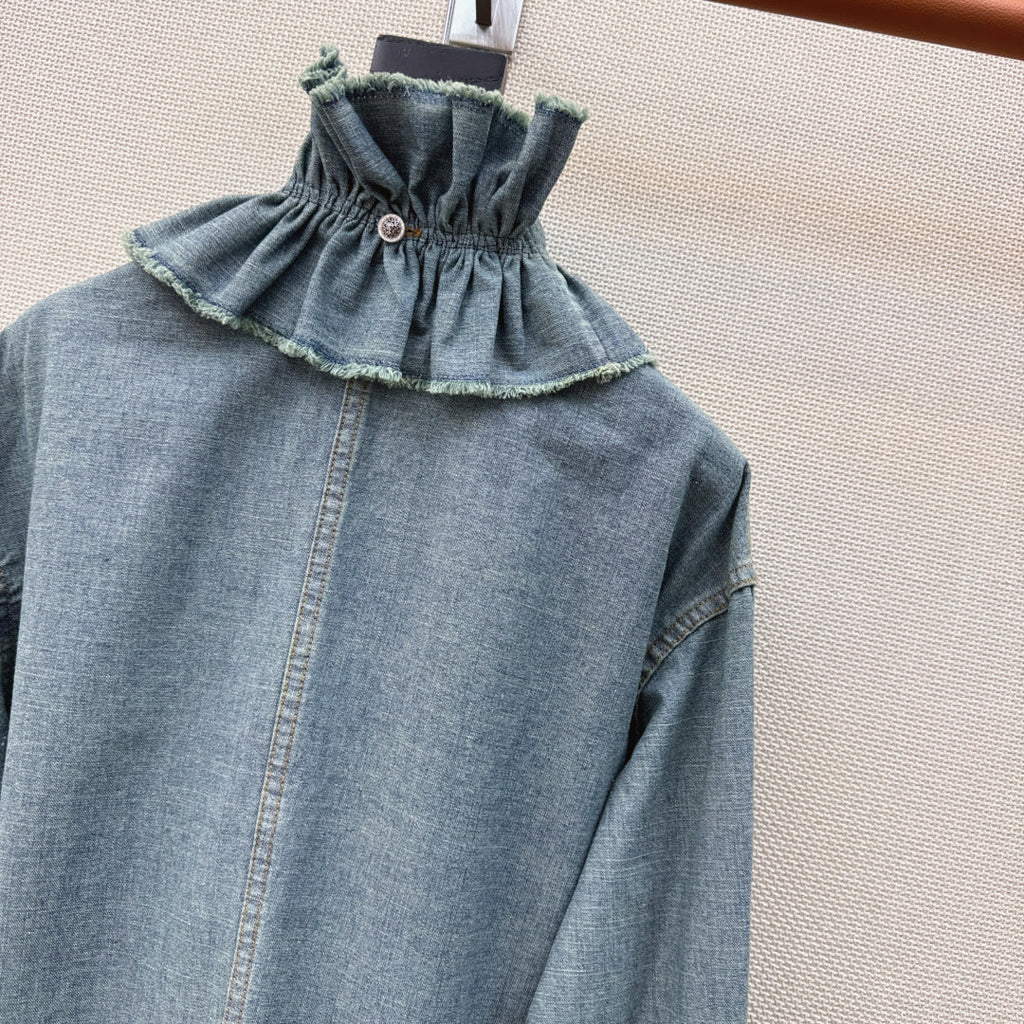 Dior Ruffled Court Denim Shirt