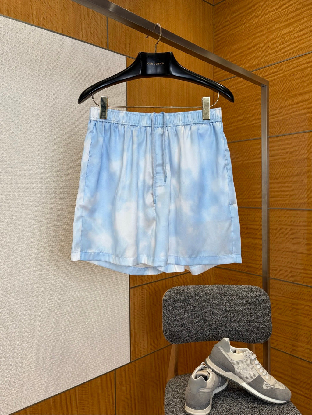 LV Blue & White Tie Drawstring Shorts