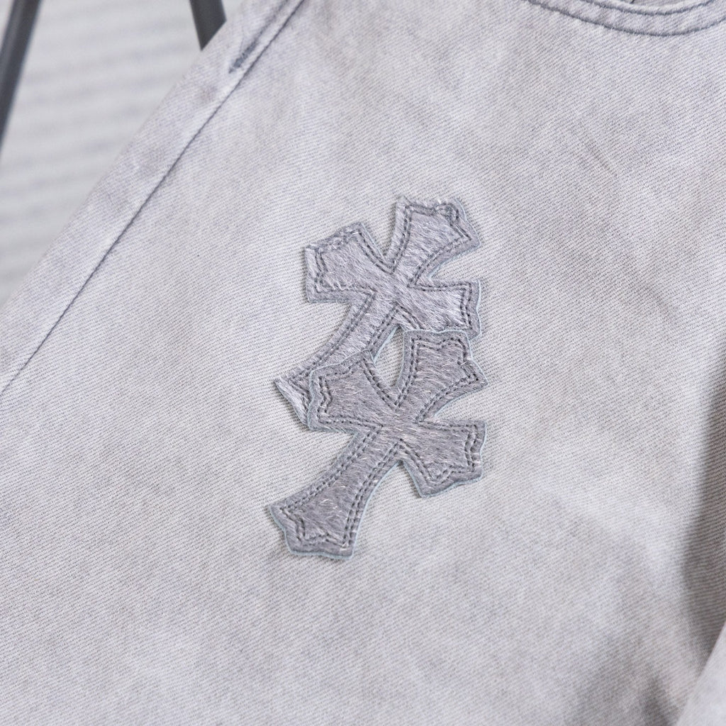 Chrome Heart ×Levi Patchwork Straight-Leg Jeans