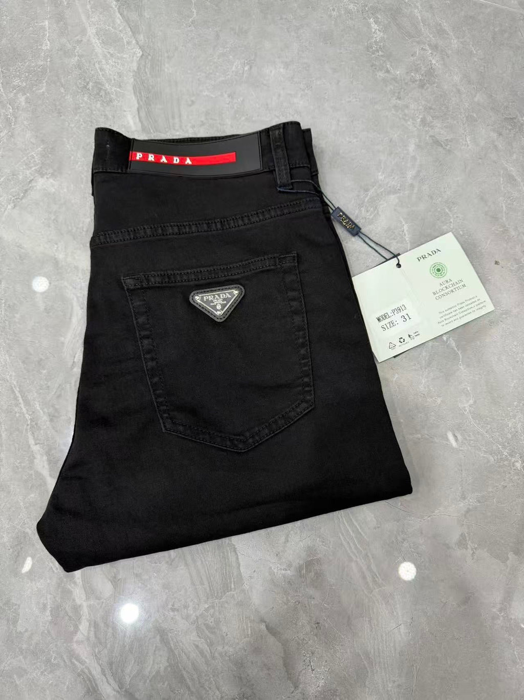 Prada Black Denim Fitted Jeans