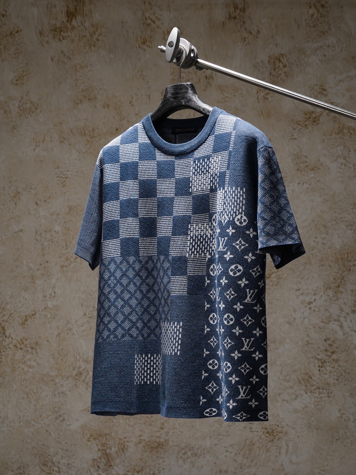 LV ×Nigo Checkered Knit Crew Neck Shirt