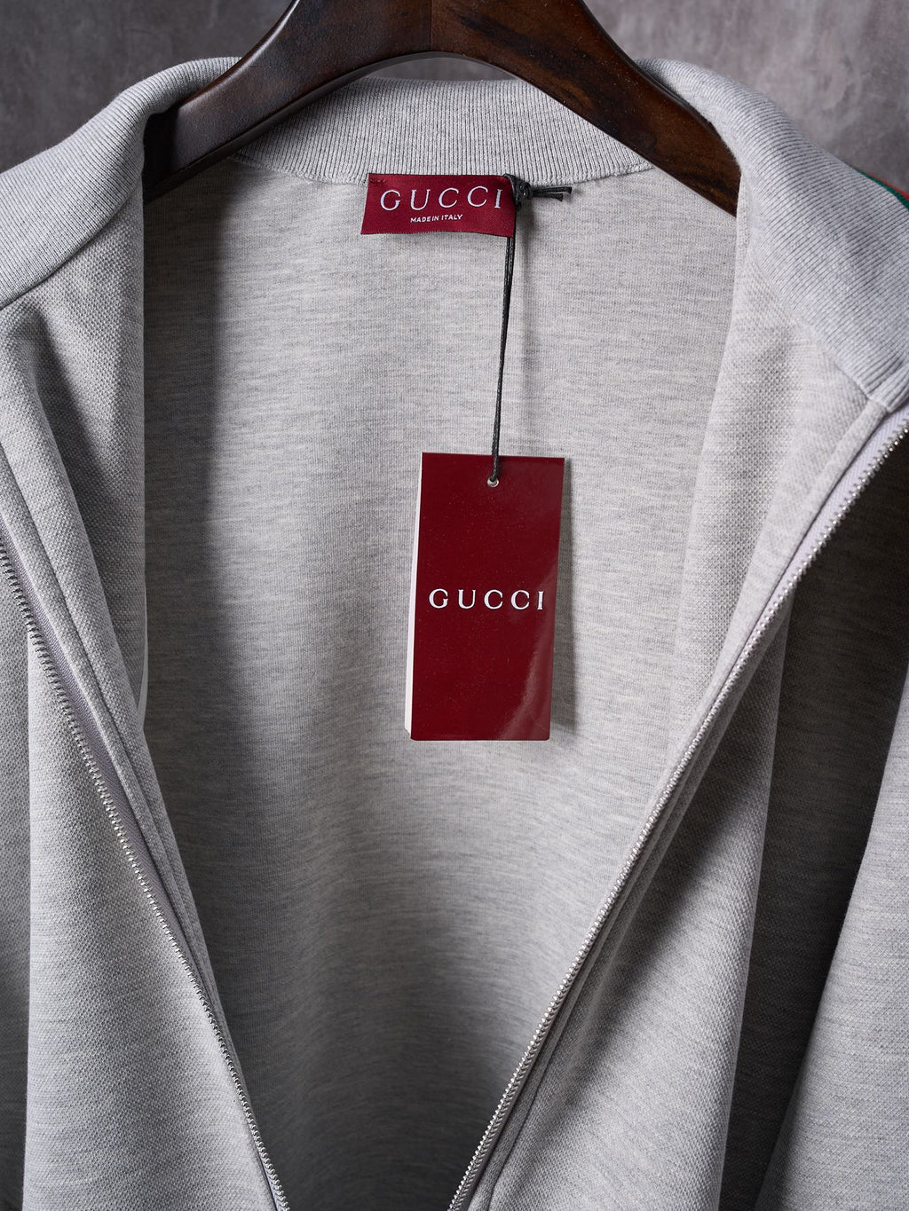 GG Knit Zipper Stand Collar Jacket