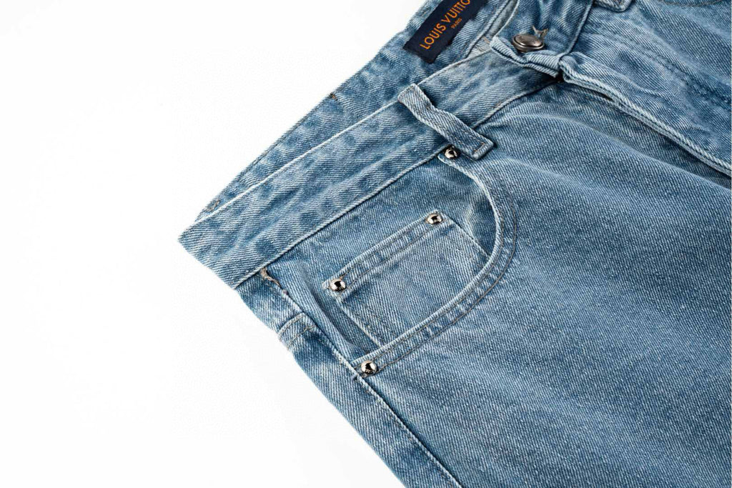 LV Washed Ripped Jeans