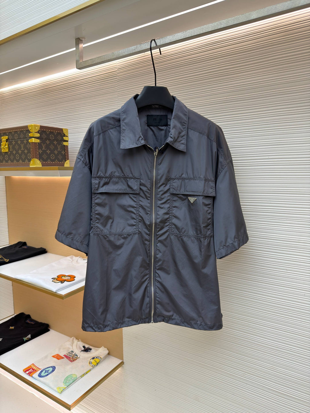 Prada Nylon Collar Shirt