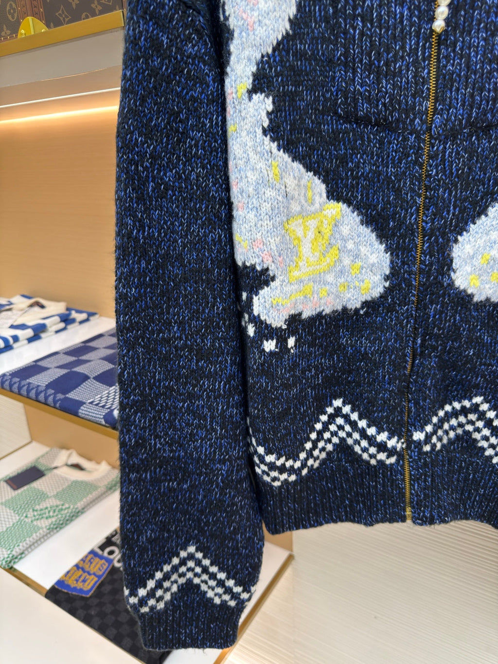 LV Pharrell &  Nigo Collection Zipper Knit Jacket