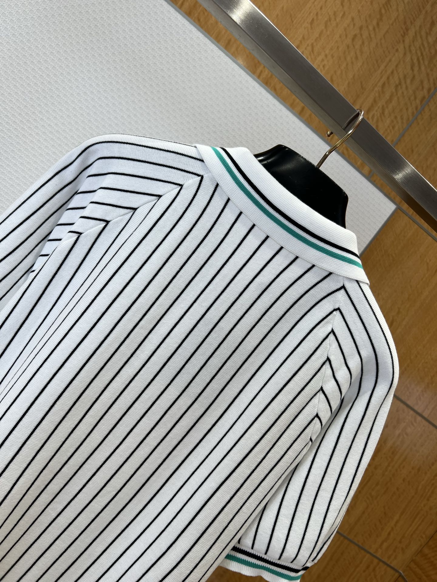 LV Striped Knit Short-Sleeve Shirt
