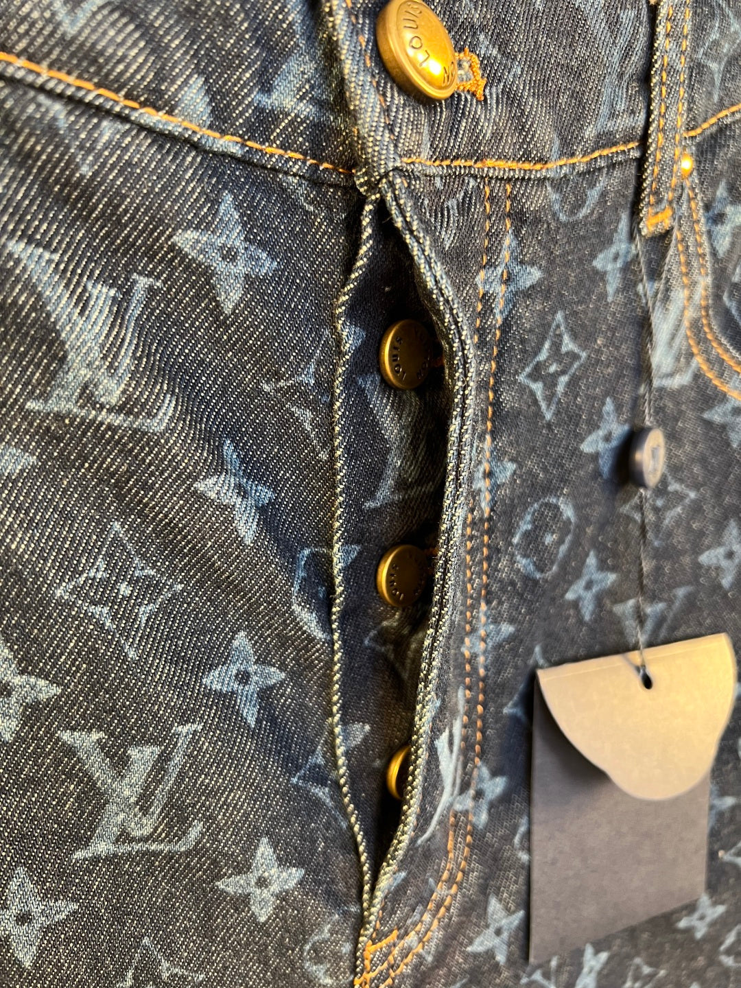 LV Burnout Gradient Denim Shorts