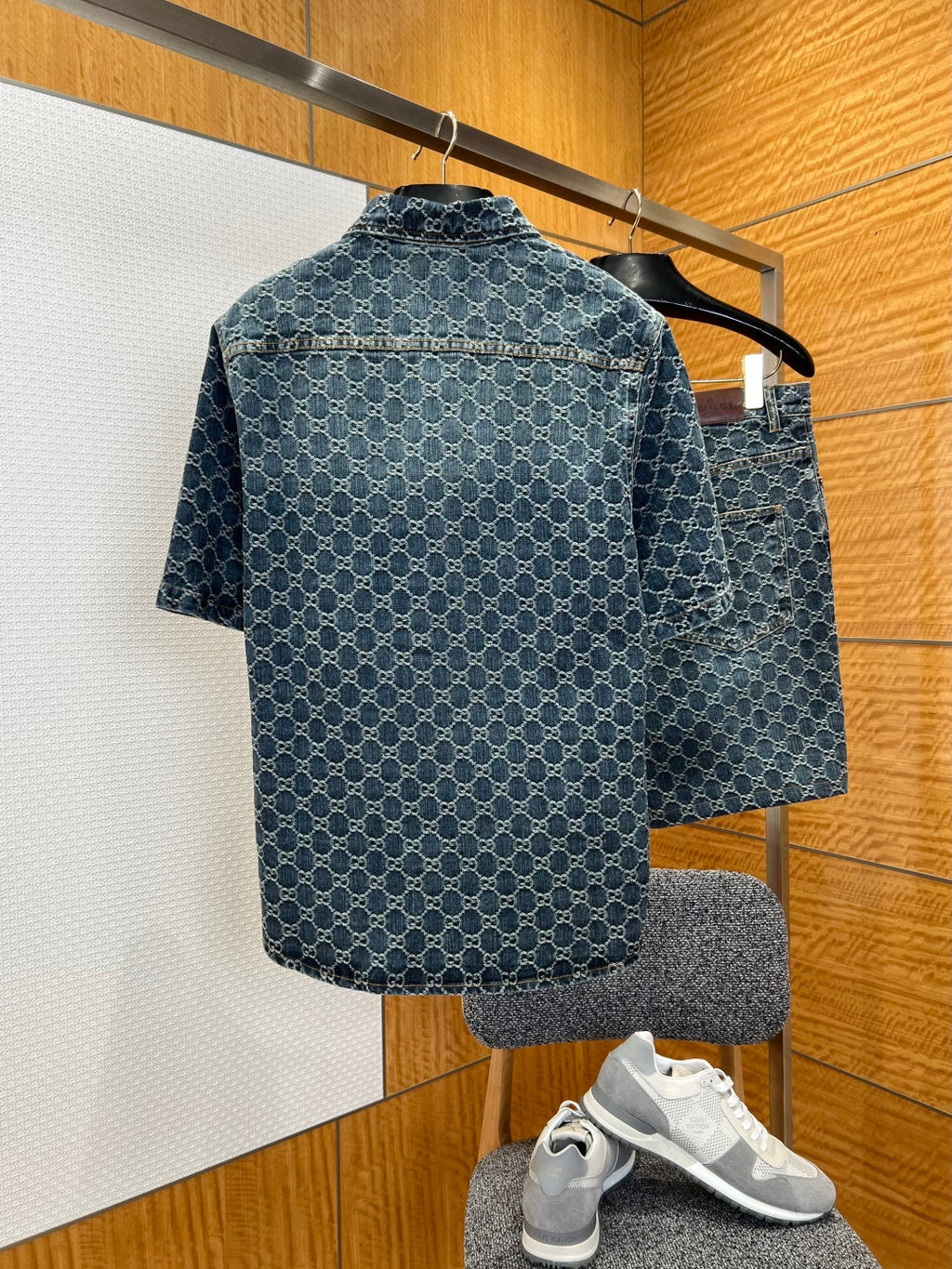 Gucci All-over Denim Shirt & Pants Set