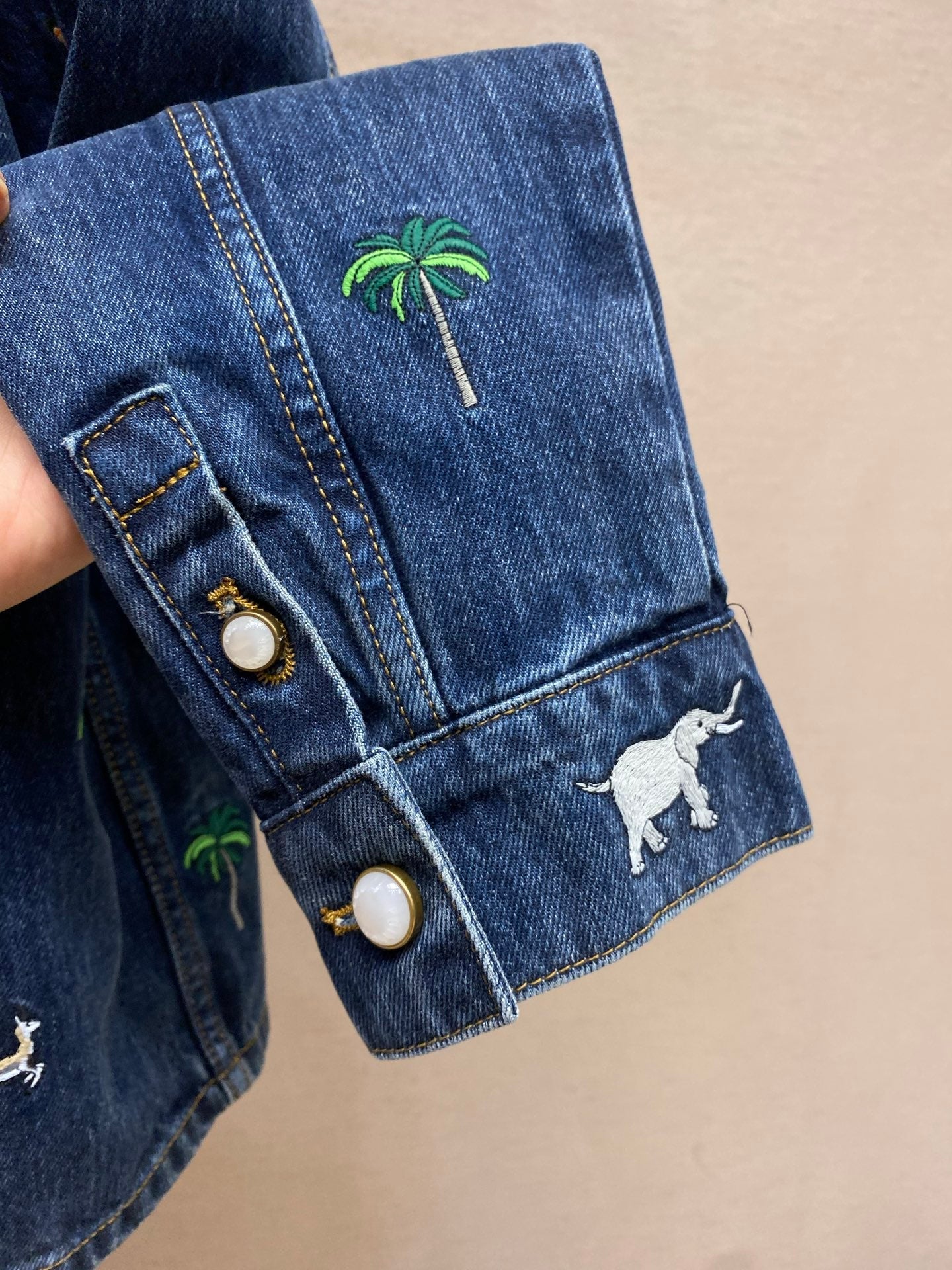 LV Animal Embroidered Denim Jacket