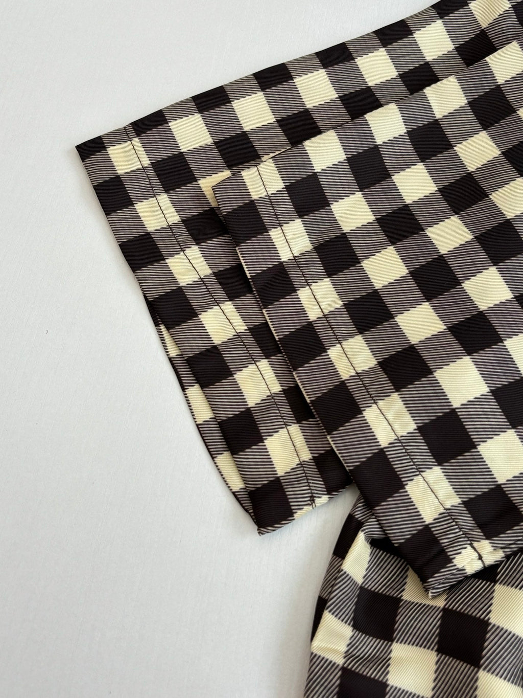 LV Damier Check Leather Label Short Sleeve Shirt