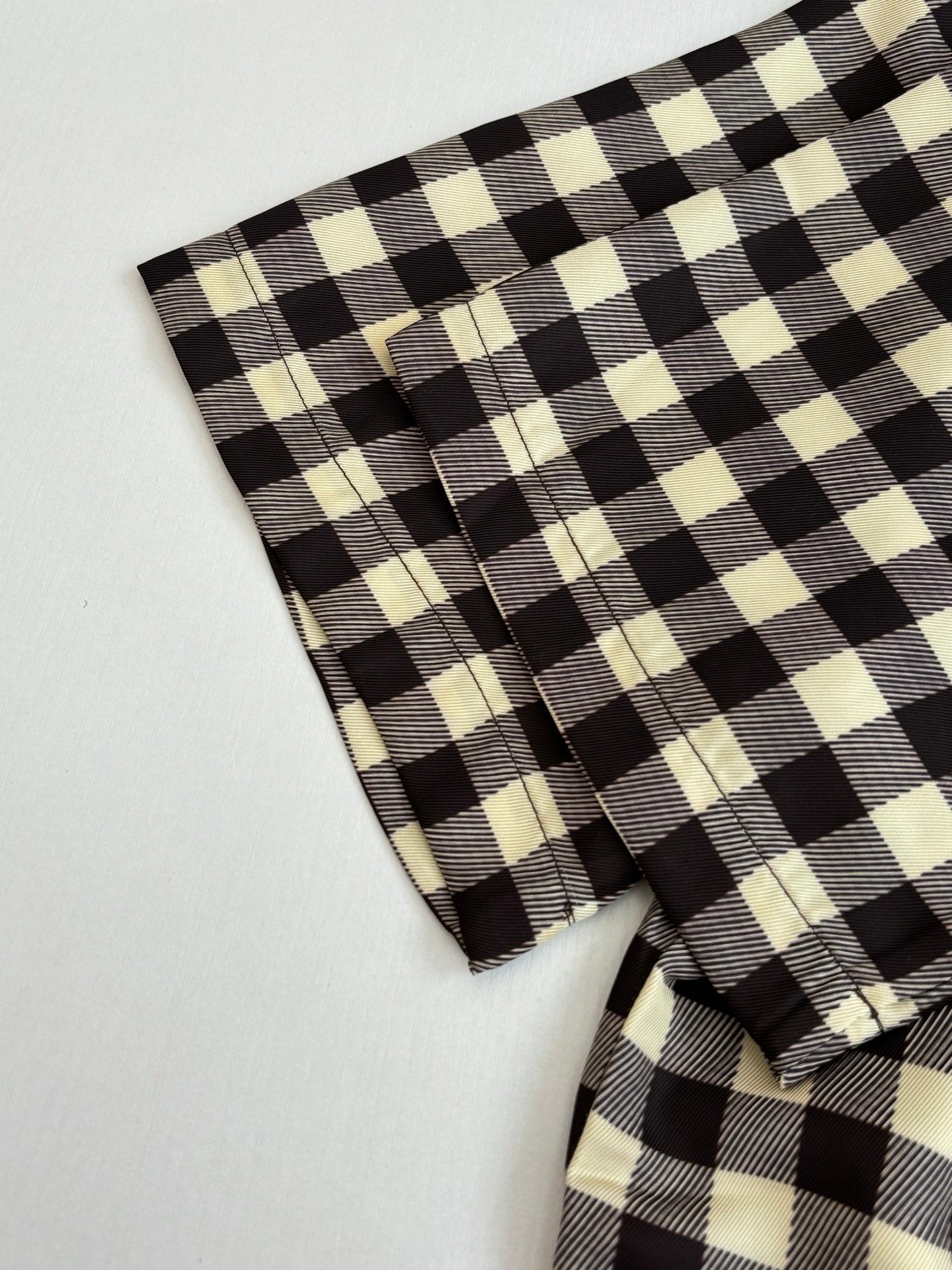 LV Damier Check Leather Label Short Sleeve Shirt
