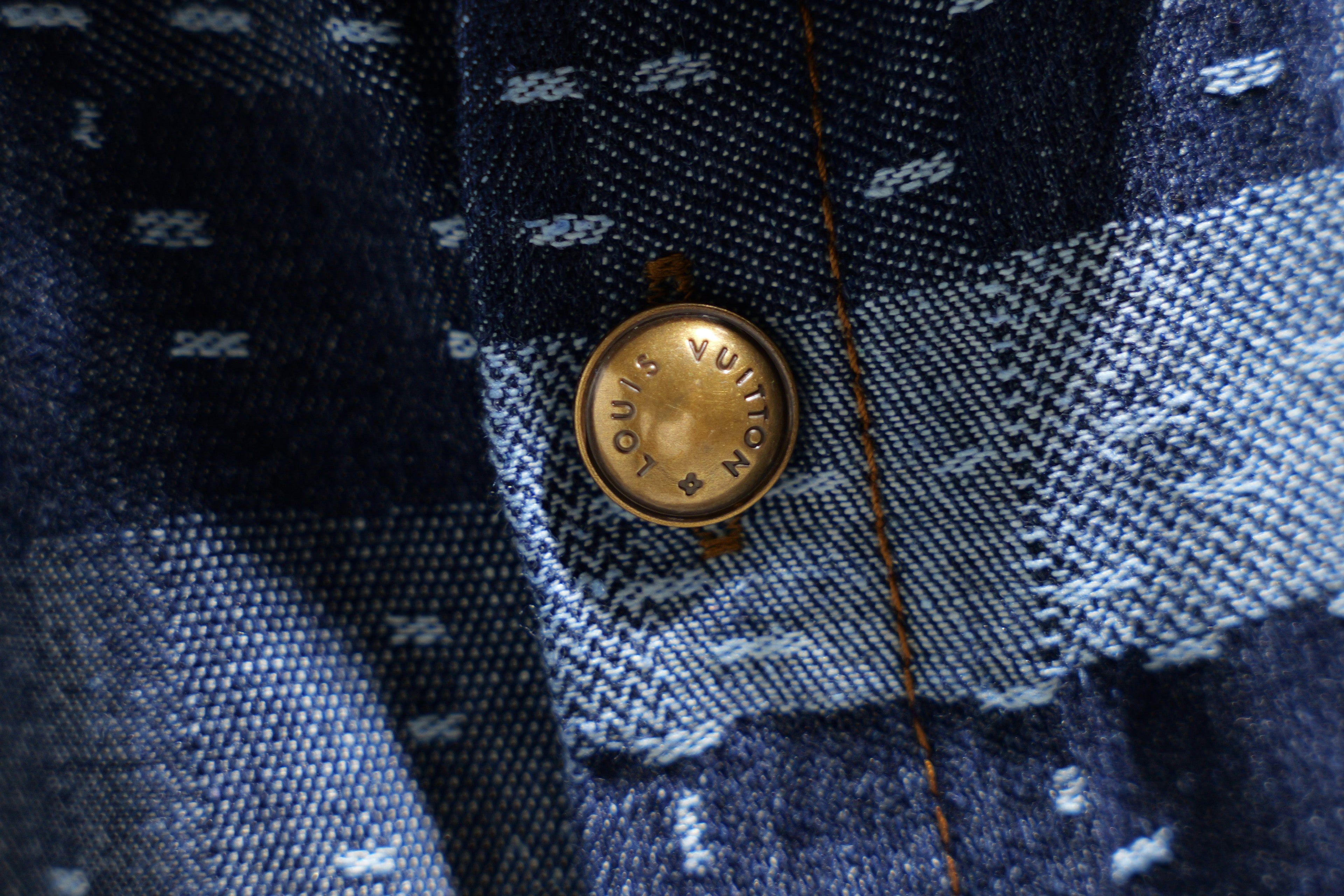LV denim Short Sleeve Shirt