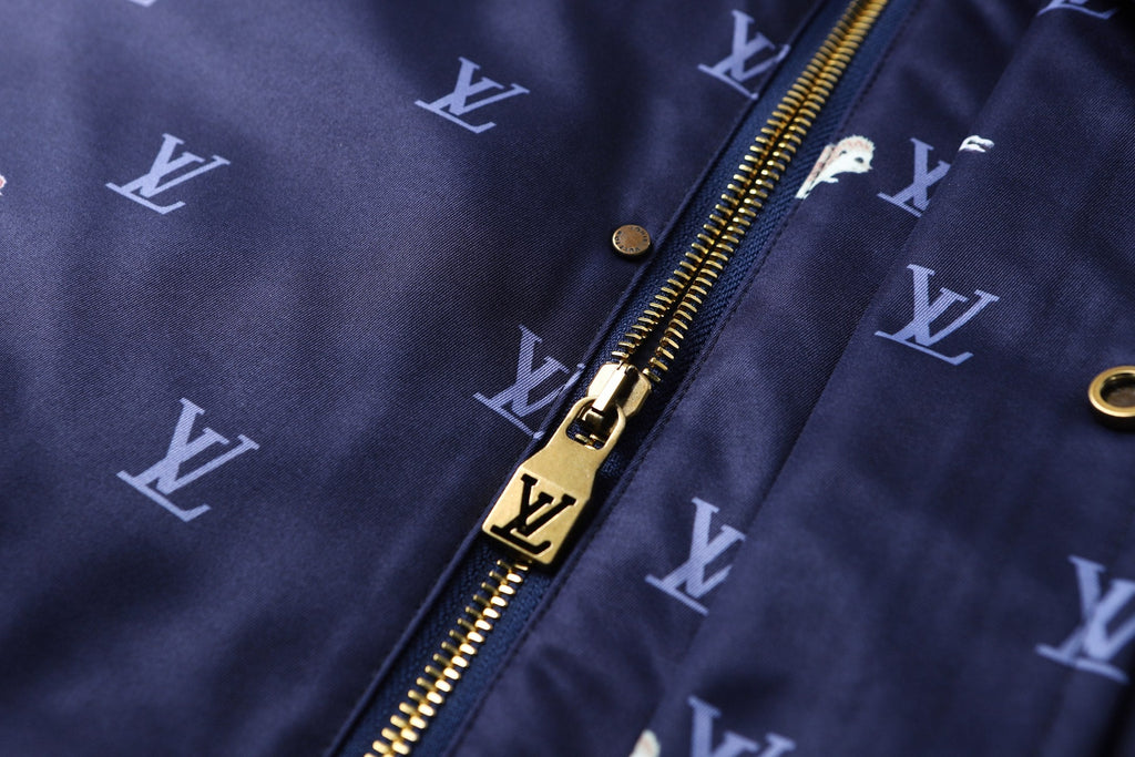 LV Corduroy Lapel Animal Print Jacket
