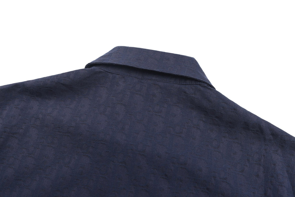 Dior Subtle Pattern & 3D Jacquard Short Sleeve Shirt