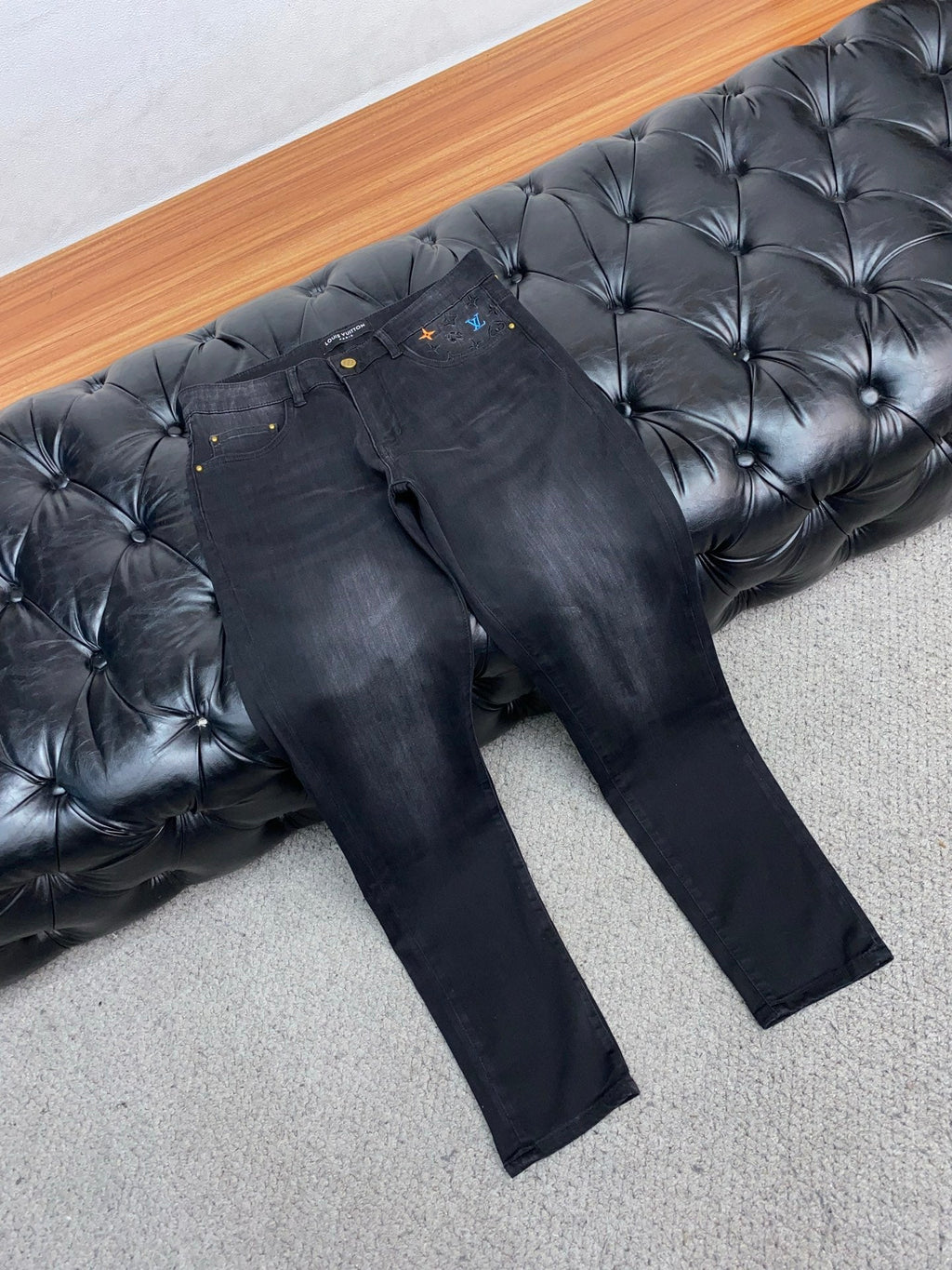 LV Slim Fit Straight-Leg Jeans