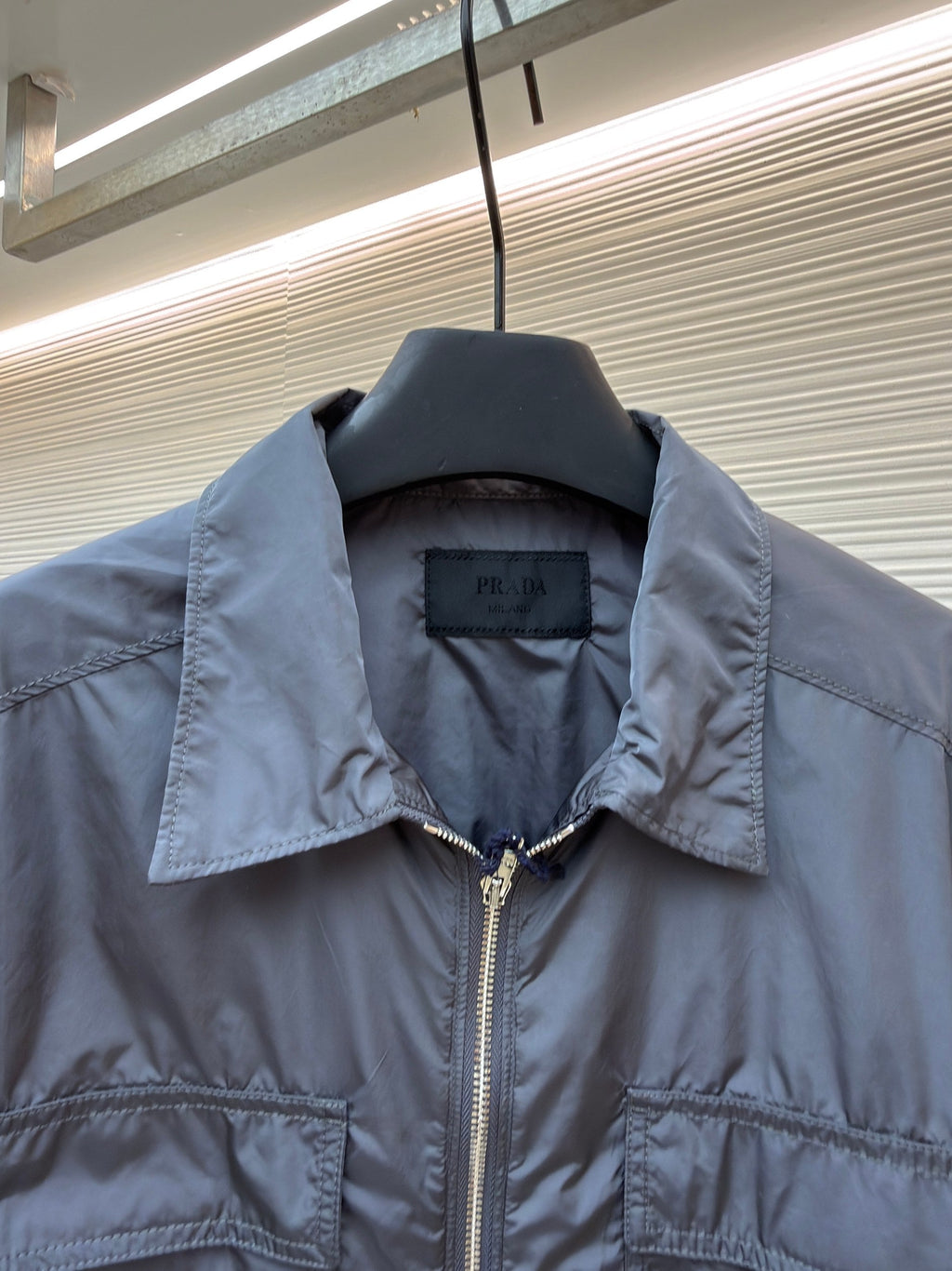 Prada Nylon Collar Shirt