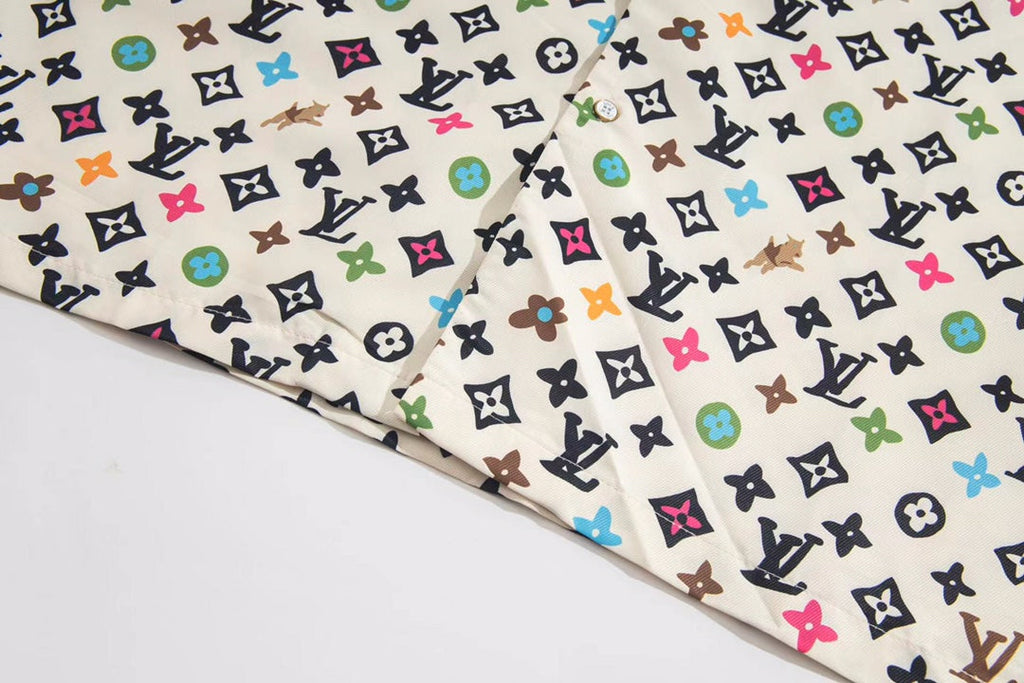 LV Print Mulberry Silk Shirt