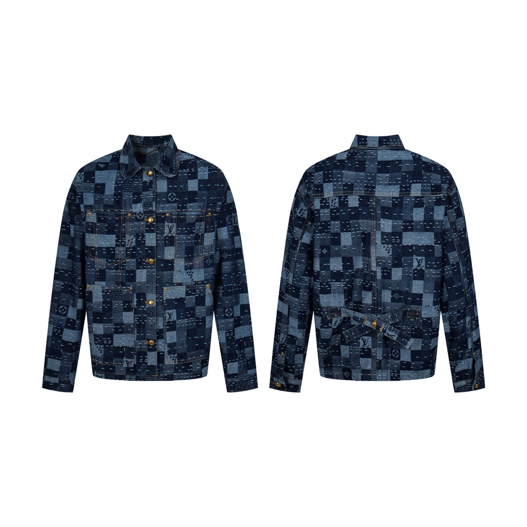 LV Denim Belted Jacket