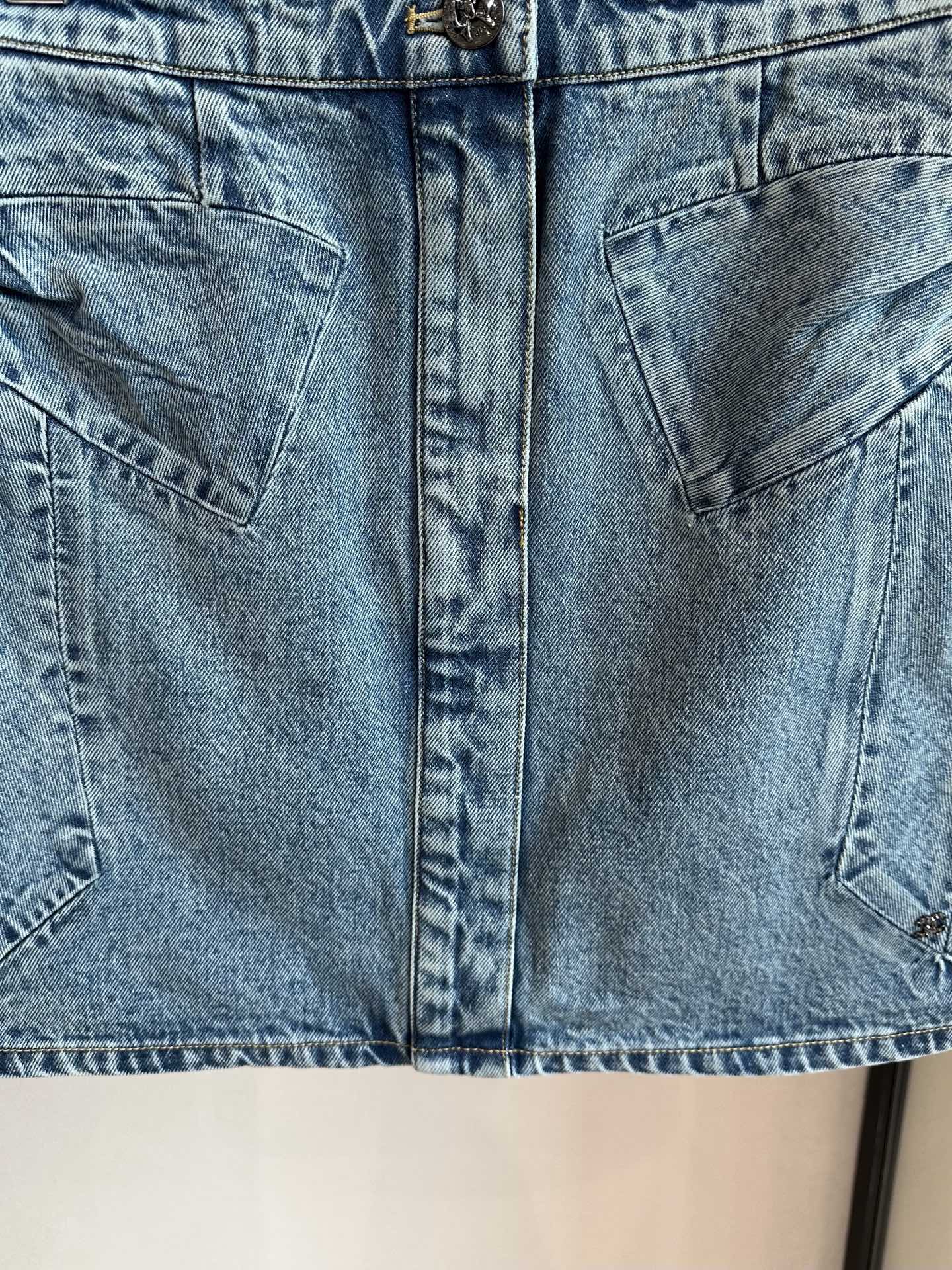 Chanel Women's bow denim Mini Shirt