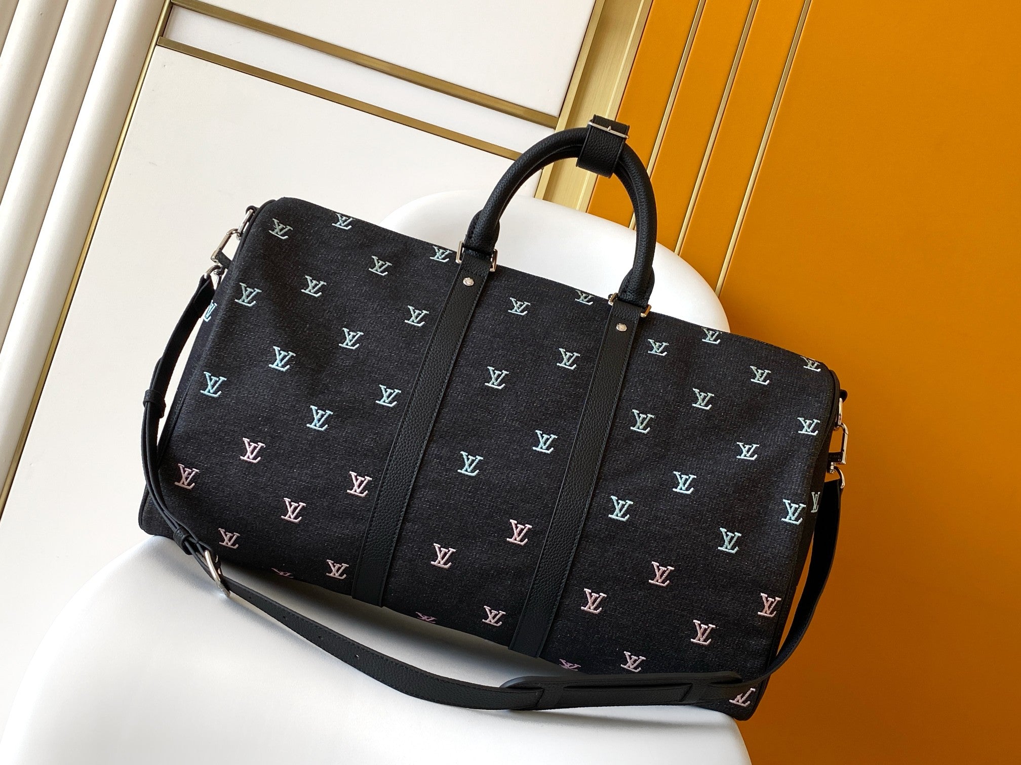 LV Embroidered Travel Bag