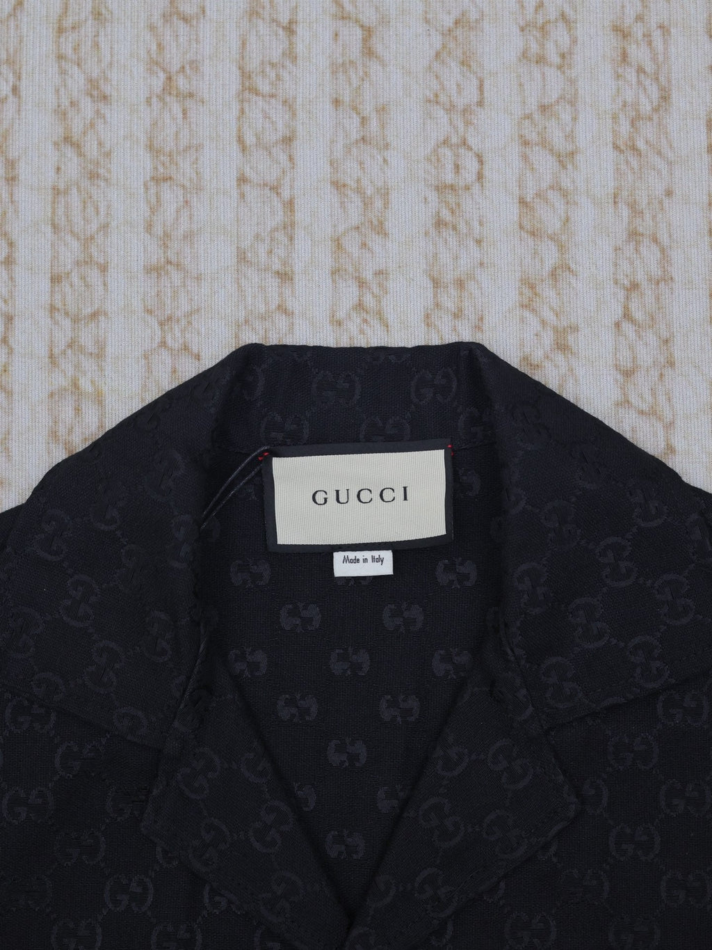 GG Autumn New Double G Jacquard Short-Sleeve Shirt