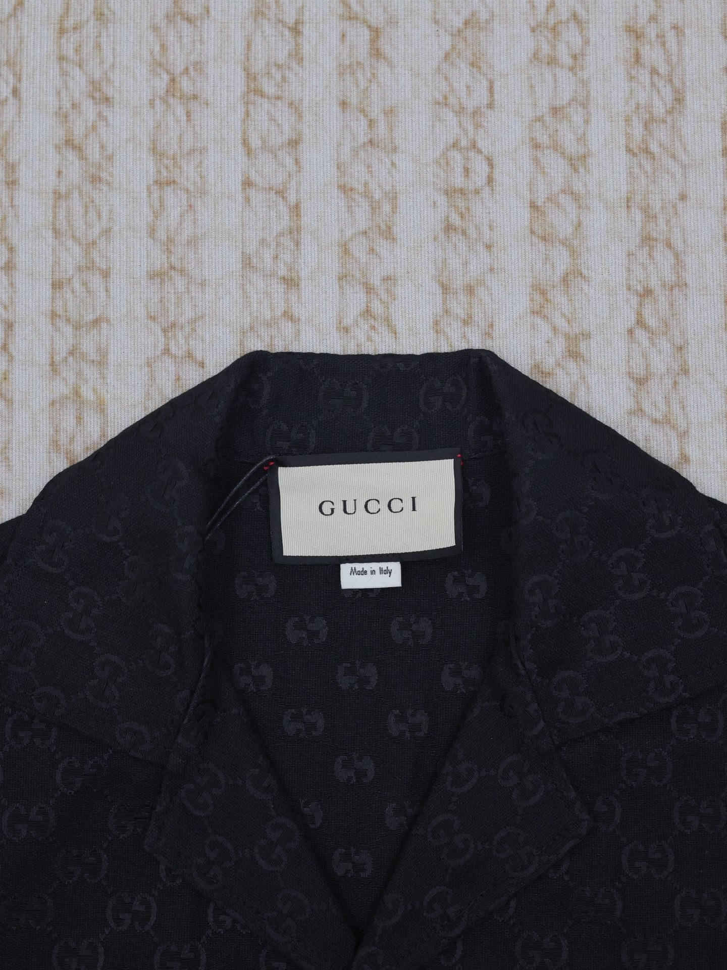 GG Autumn New Double G Jacquard Short-Sleeve Shirt