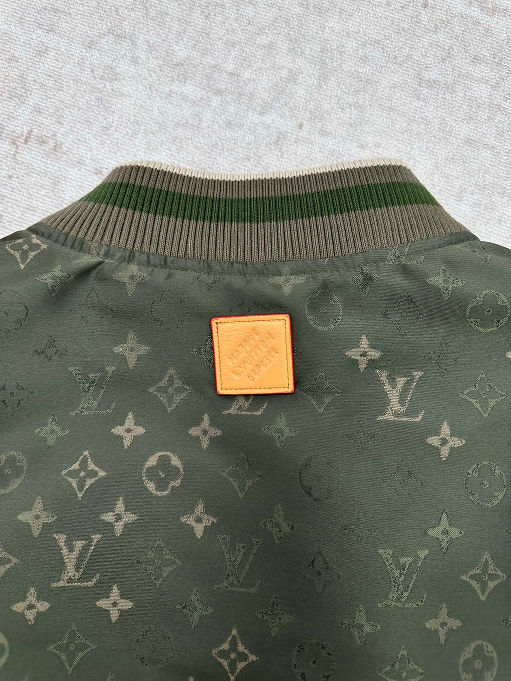 LV Monogram all-over camouflage cotton bomber jacket