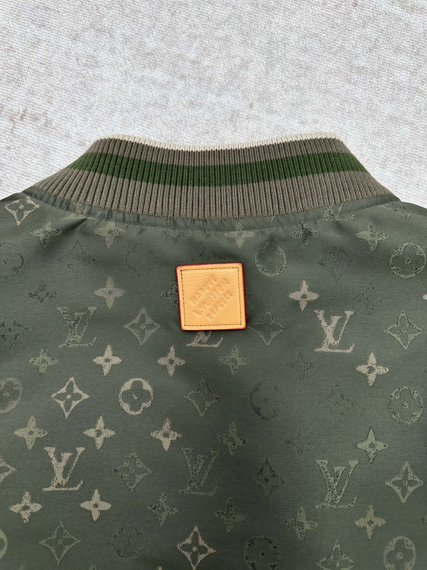 LV Monogram all-over camouflage cotton bomber jacket