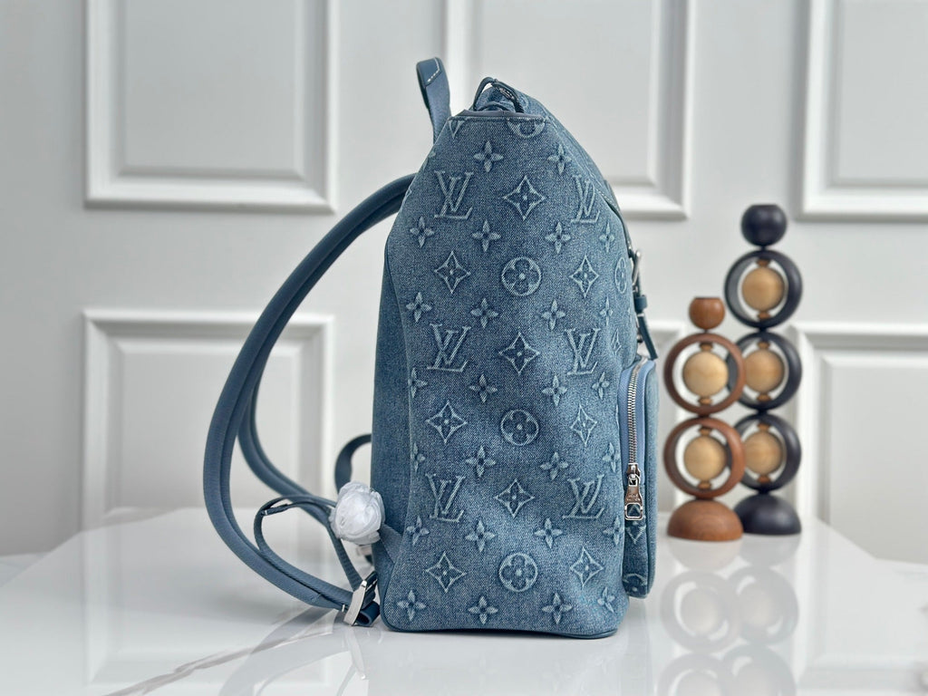 LV Embossed Denim Backpack