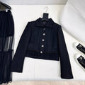 Chanel Woven Collar Coat + Skirt Set